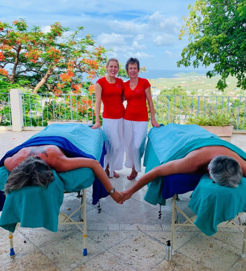 In-villa spa treatment with Caribbean views